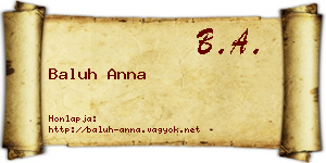 Baluh Anna névjegykártya